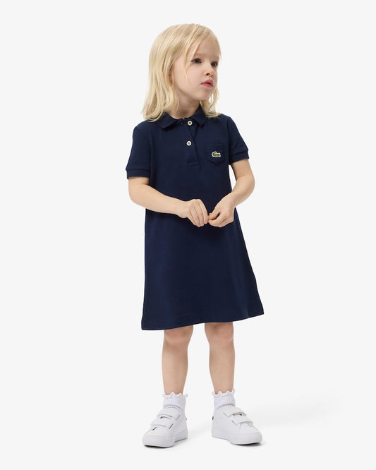 LACOSTE PIQUE POLO DRESS IN MARINE NAVY 347066