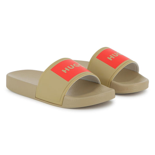 HUGO BOY/TEEN BEIGE SLIDERS G01179