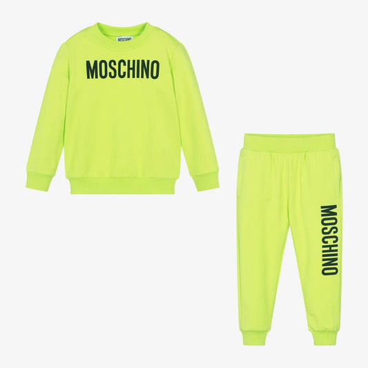 Moschino Neon Lime Logo Tracksuit