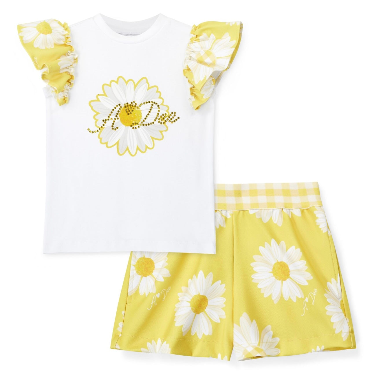 A DEE DAISY DREAMER DOROTHEA DAISY SHORT SET 2514 - BRIGHT WHITE