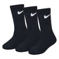 NIKE 3PK BLACK CREW SOCKS RN0027