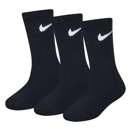 NIKE 3PK BLACK CREW SOCKS RN0027