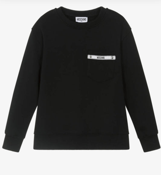 MOSCHINO BOYS BLACK SWEATSHIRT HUF09P