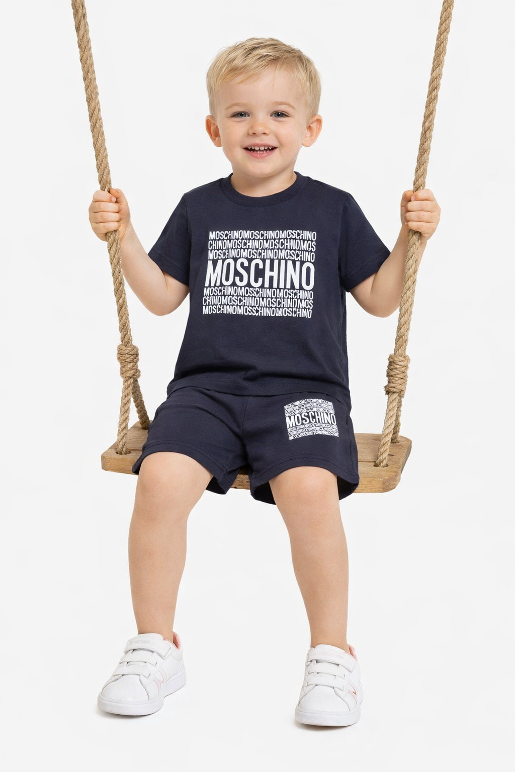 MOSCHINO NAVY SHORTS SET H6M04K-HUQ028