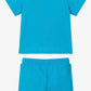 MOSCHINO KIDS T SHIRT & SHORTS SET BLUE MZG00M