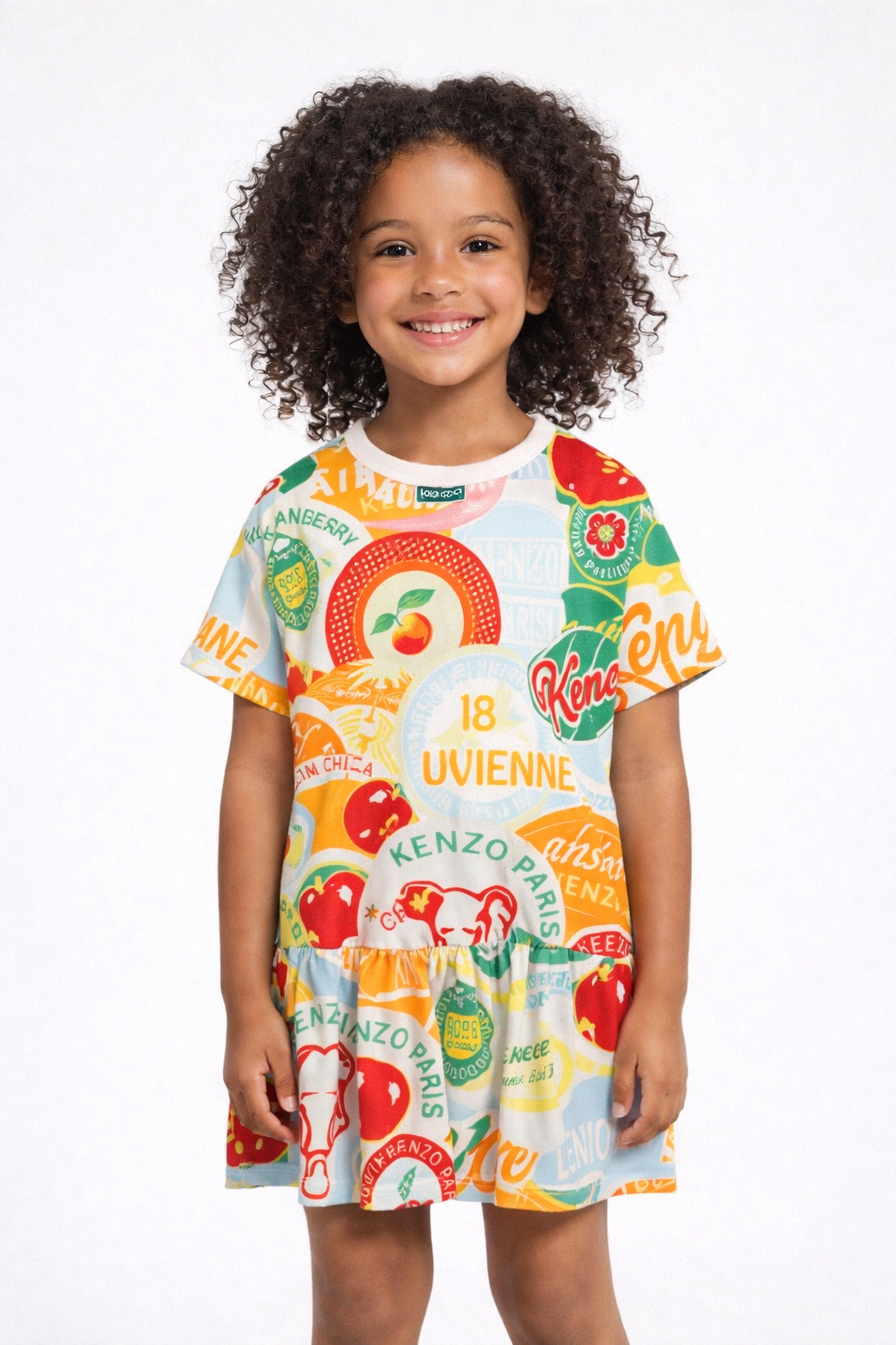 KENZO GIRLS  MULTI COLOURED DRESS K61018