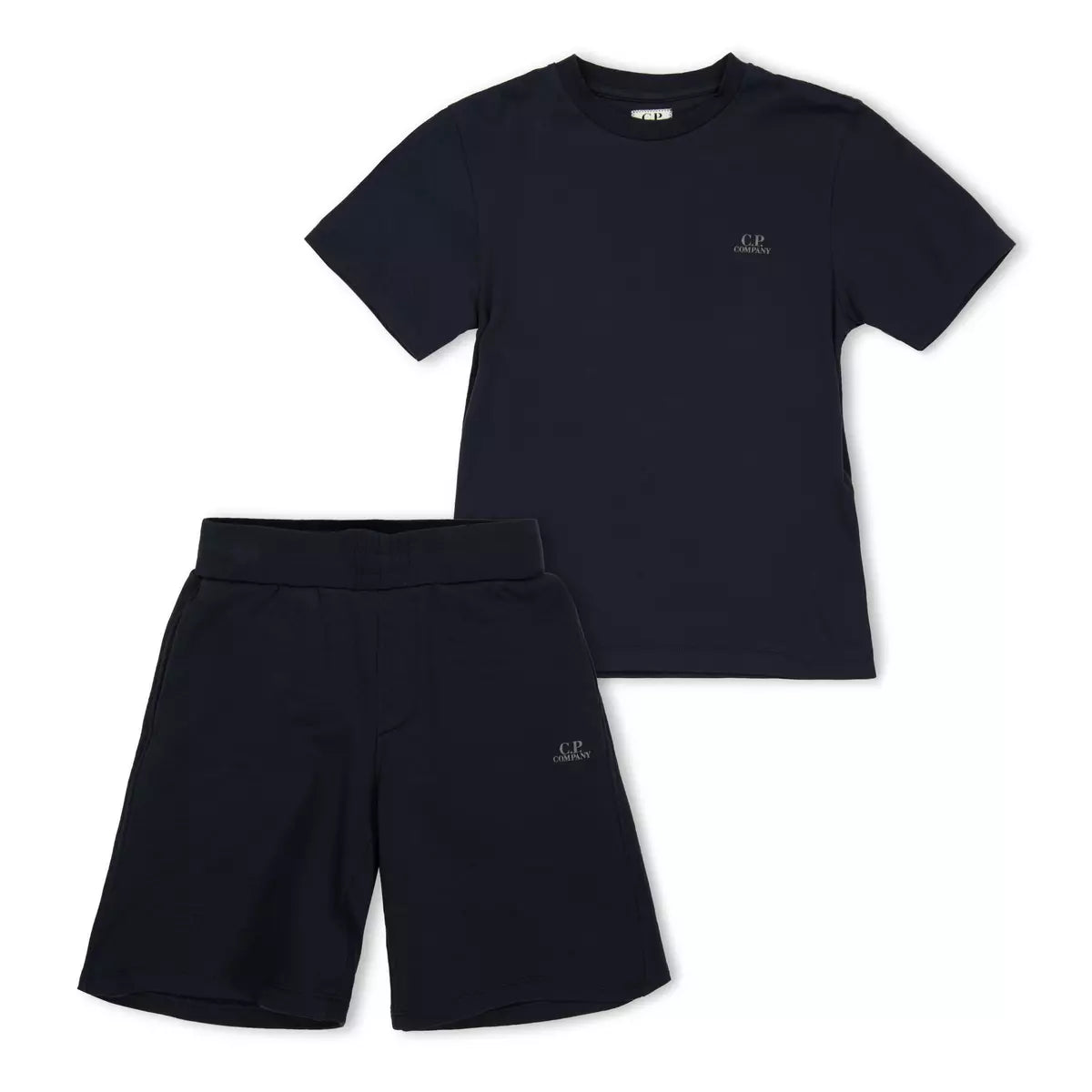 C.P COMPANY BOYS BLACK T SHIRT/SHORTS SET CMG005