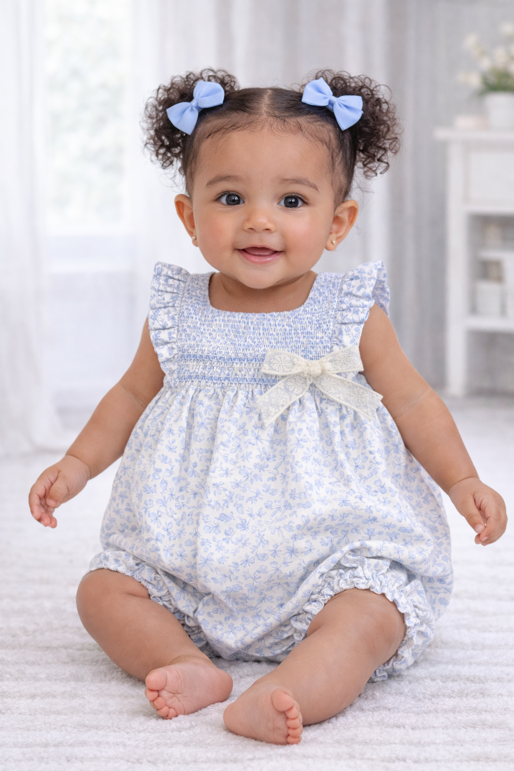 DEOLINDA BLUE BABY GIRL ROMPER