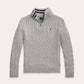 RALPH LAUREN BOY/TEEN CABLE KNIT GREY PULLOVER