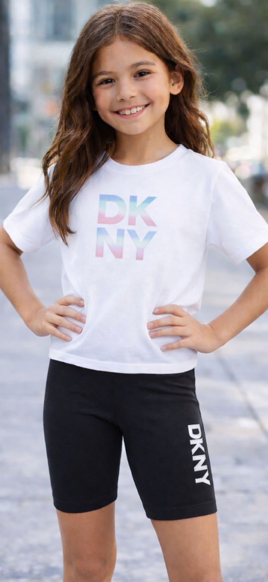 DKNY GIRLS CYCLE SHORTS SET D62624/D62576