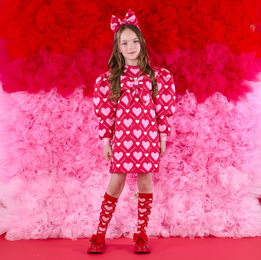A DEE LIBBY RED HEART BOW DRESS W251705