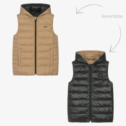 BOSS Boys Black Reversible Body Warmer