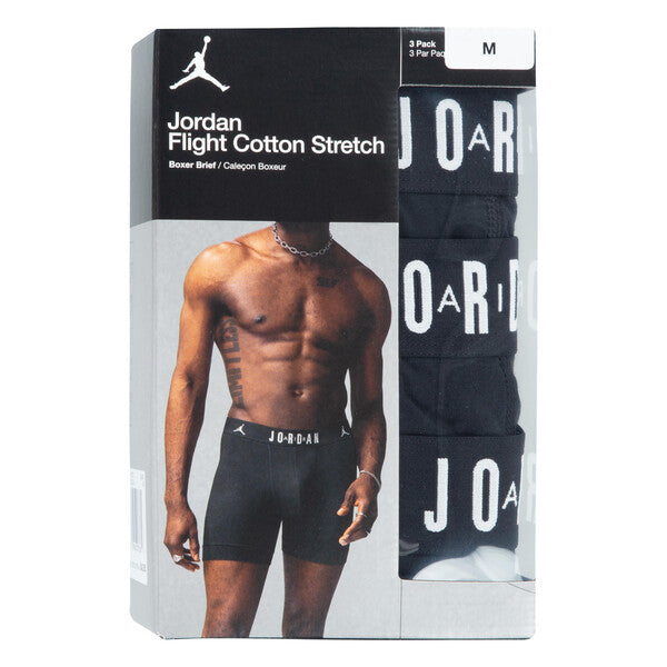 MENS BLACK FLIGHT COTTON CORE 3PK BOXERS JM0622