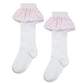 A DEE HEAVENLY HYDRANGEA COLETTE SEERSUCKER FRILL KNEE HIGH SOCK 1902 - BRIGHT WHITE