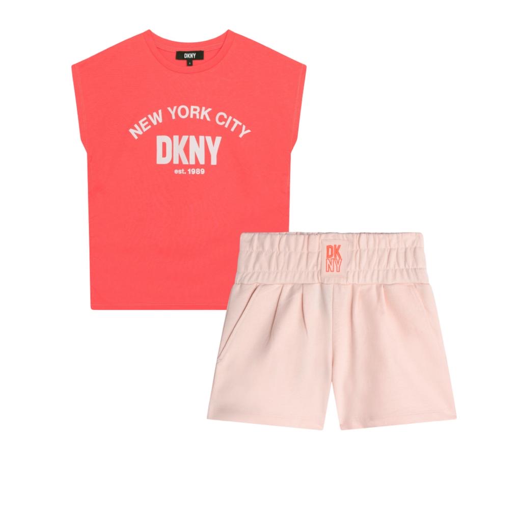 DKNY CORAL & PINK SHORTS SET