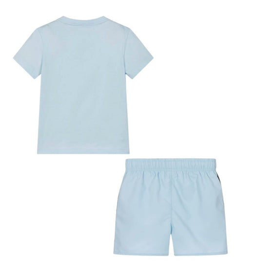 LACOSTE SKY BLUE T SHIRT/SHORTS SET TJ1122/MJ8447