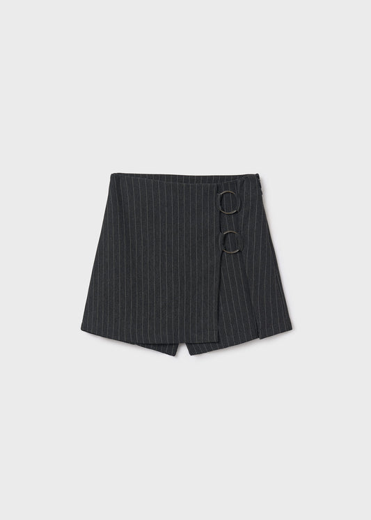 MAYORAL GIRL CHARCOAL GREY PINSTRIPE SKORT 7907