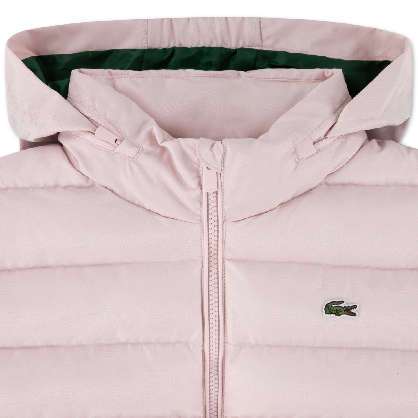 LACOSTE GIRLS PINK MID WEIGHT PUFFER JACKET 347987