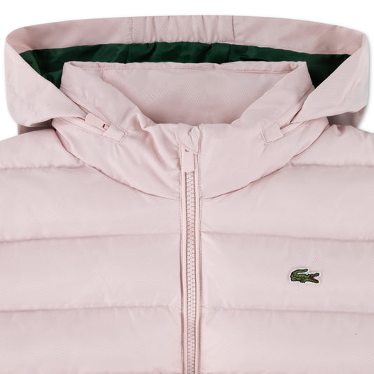 LACOSTE GIRLS PINK MID WEIGHT PUFFER JACKET 347987