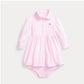 RALPH LAUREN BABY PINK DRESS & PANTS SET 77763002