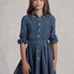RALPH LAUREN GIRLS DENIM SHIRT DRESS