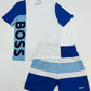 BOSS BLUE & WHITE SHORTS SET