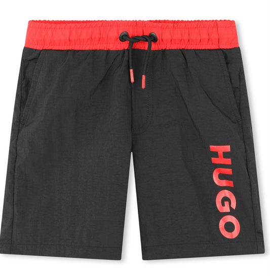 Hugo Boys Black Swim Shorts
