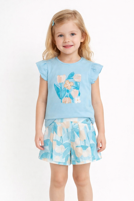 MAYORAL GIRL SKORTS SET SKY BLUE 3015/3905