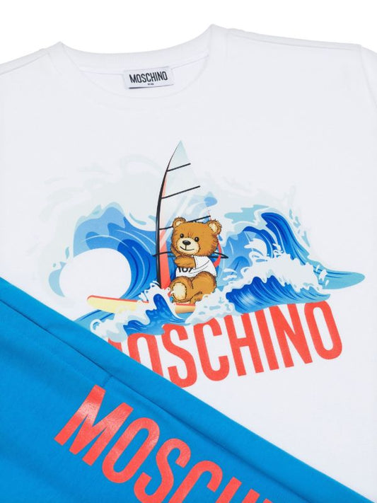 MOSCHINO WHITE & BLUE SHORTS SET HUG00Q