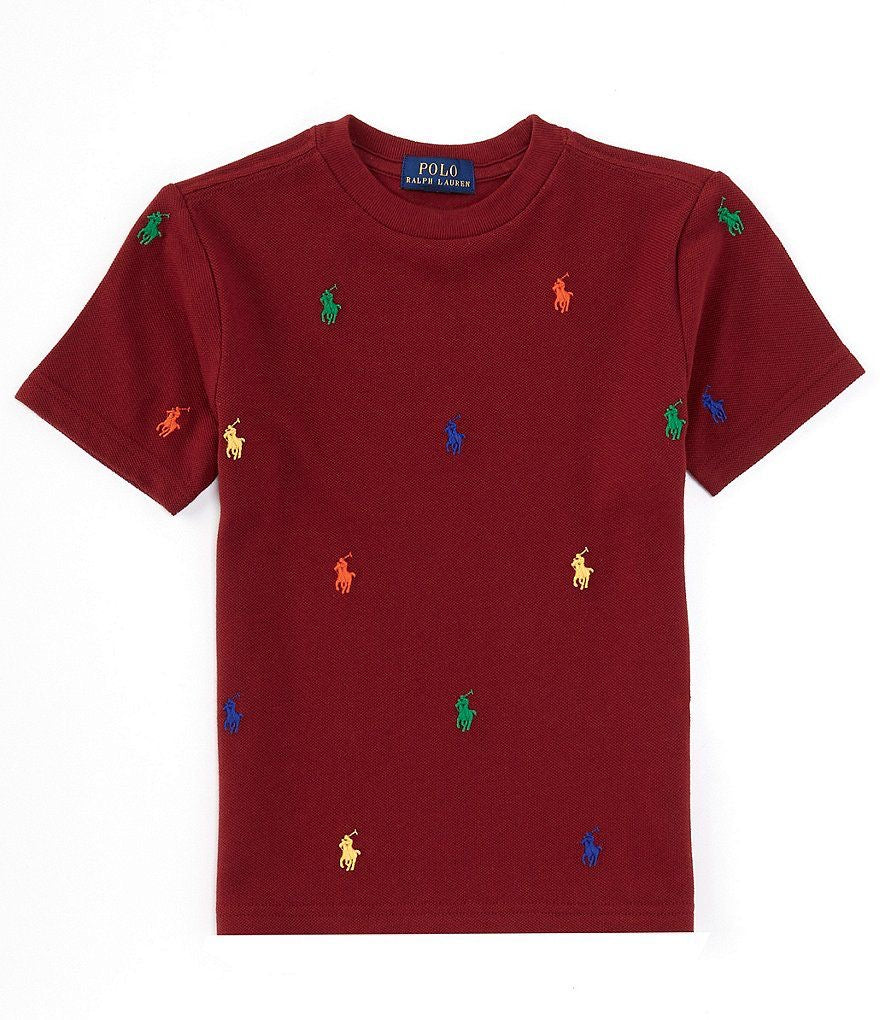 RALPH LAUREN REPEAT PONY RED T SHIRT