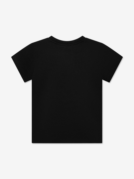 MOSCHINO KIDS BLACK T SHIRT HUM05C