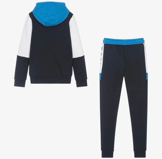 Boys Boss Blue and White Tracksuit