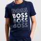 BOSS BOYS NAVY REPEAT LOGO T SHIRT J50775