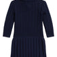 RALPH LAUREN GIRLS CABLE KNIT NAVY DRESS