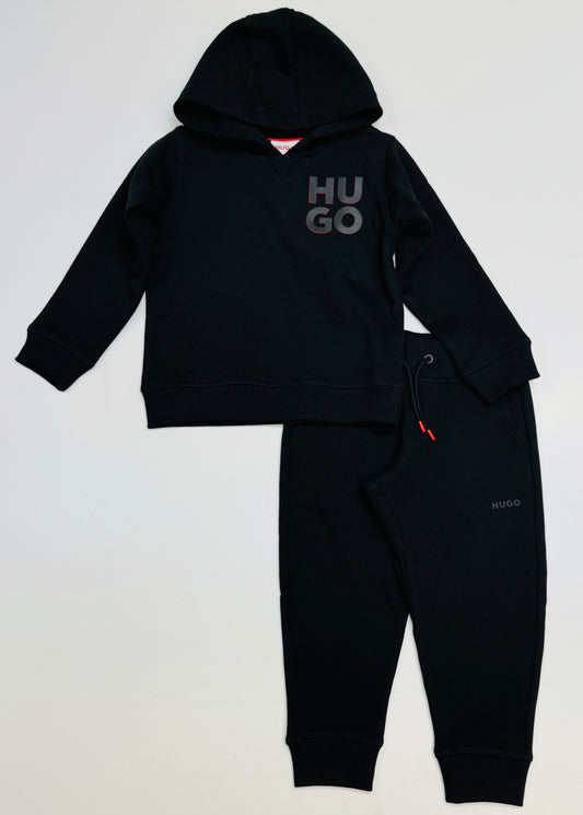 HUGO BLACK HOODED TRACKSUIT G00164-GOO175