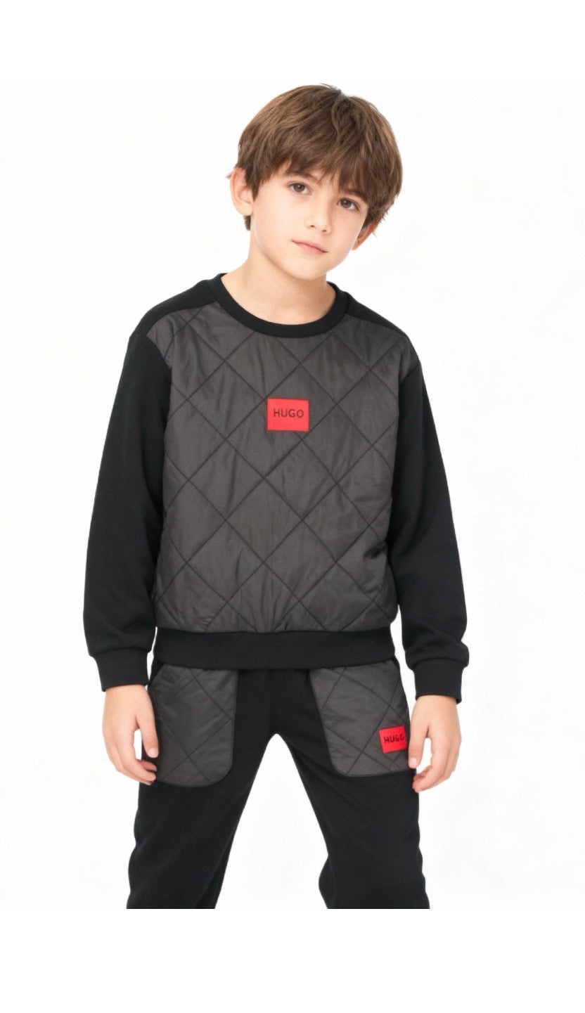 HUGO BLACK BOYS TRACKSUIT G00450/G00461