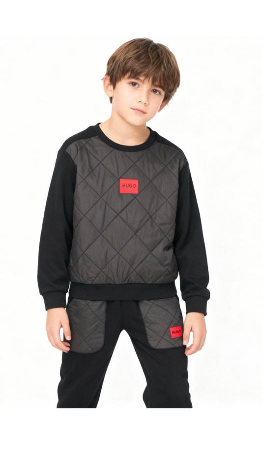 HUGO BLACK BOYS TRACKSUIT G00450/G00461