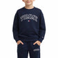 TOMMY HILFIGER NAVY RAISED PRINT TRACKSUIT.