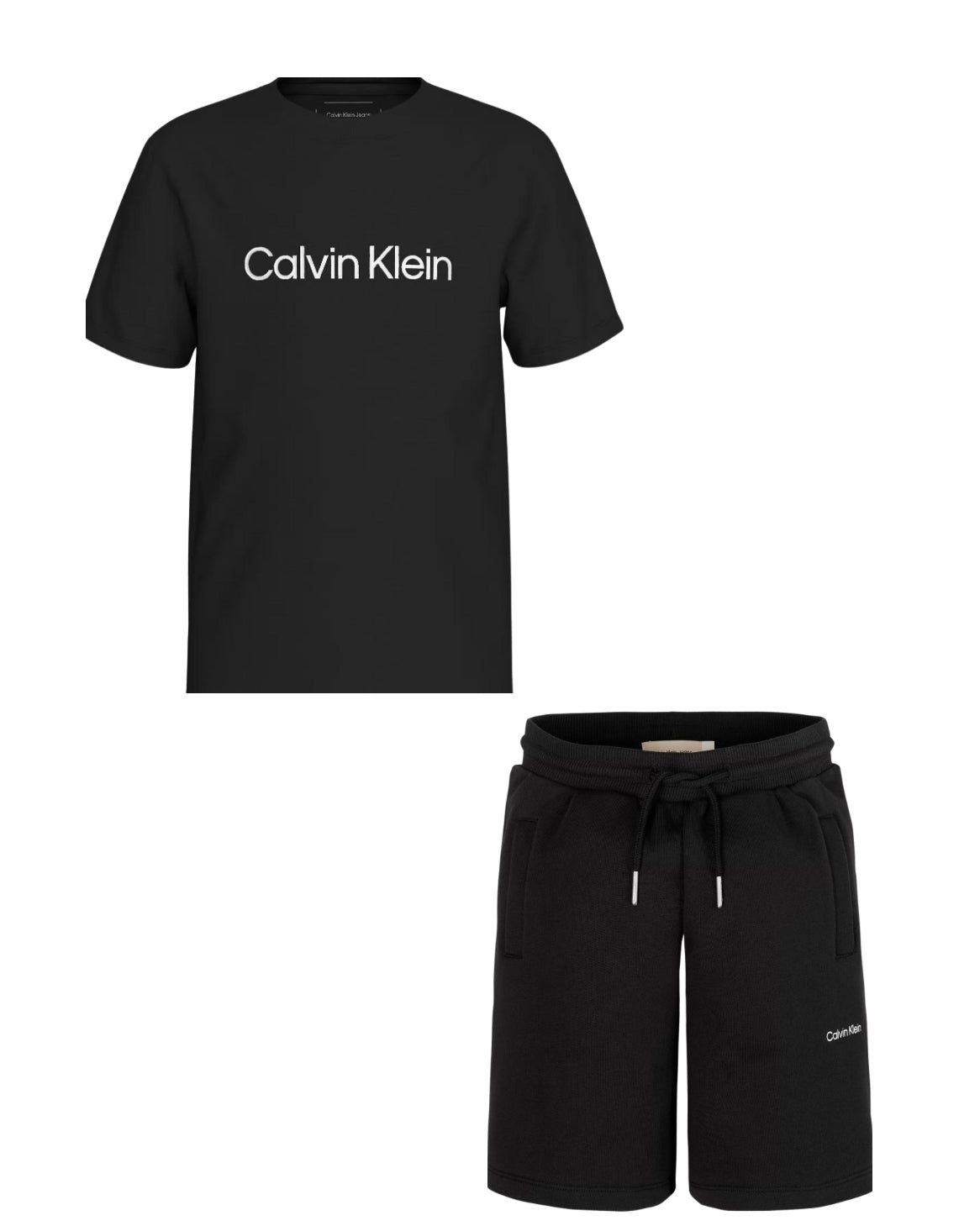 CALVIN KLEIN BLACK T SHIRT/SHORTS SET 0070