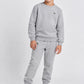 LACOSTE CORE FLEECE CREW TRACKSUIT IN ARGENT CHINE HEATHER 847029