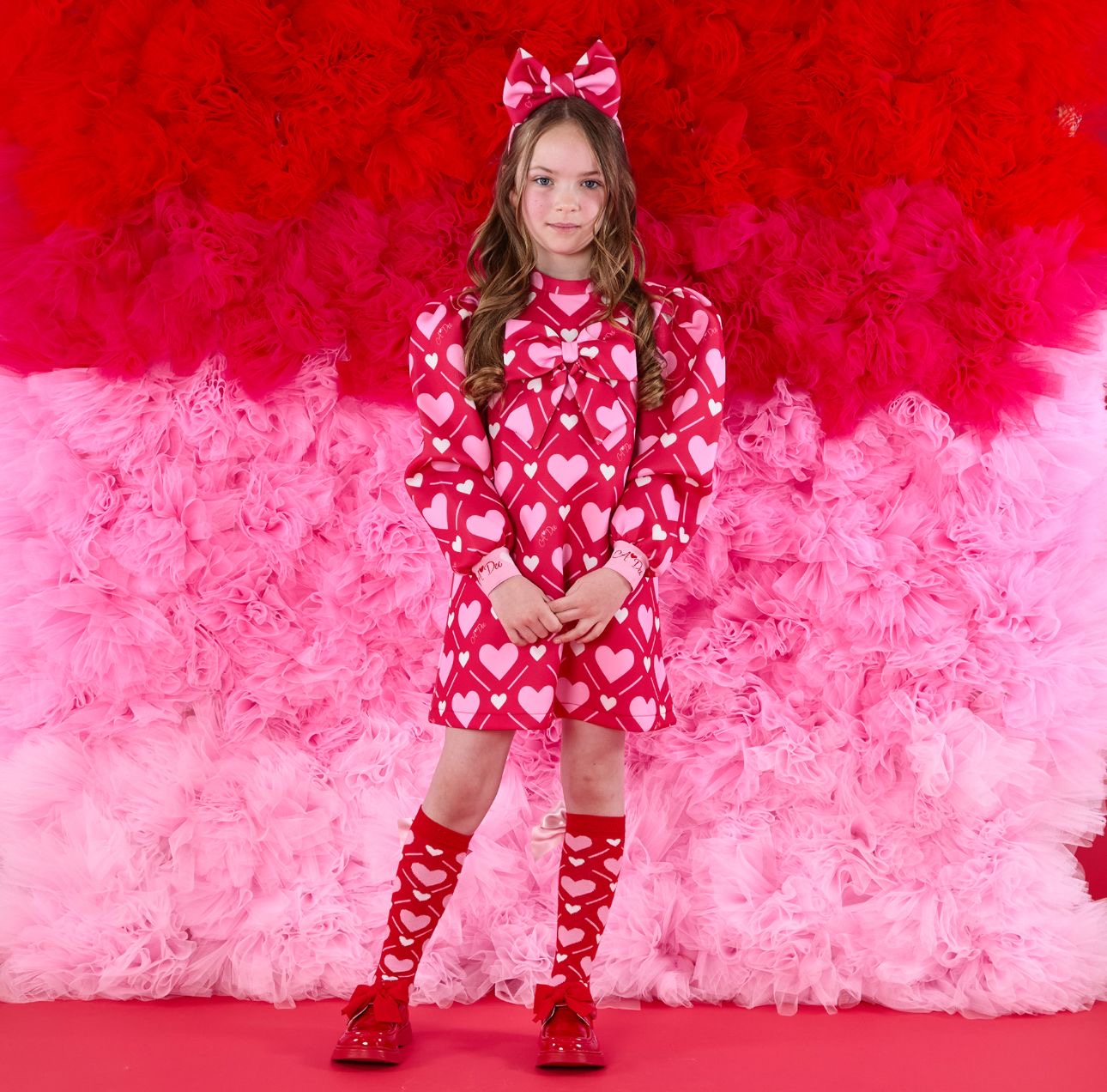 A DEE LIBBY RED HEART BOW DRESS W251705