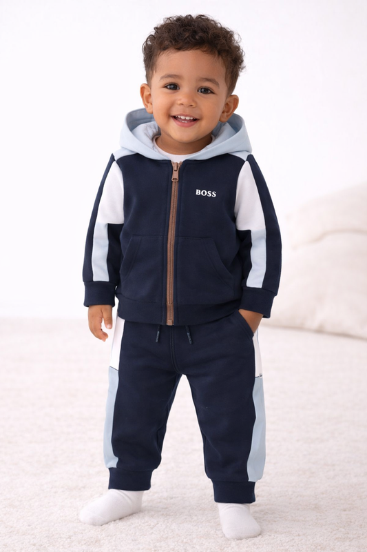 BOSS BOY NAVY BABY/TODDLER TRACKSUIT SET J52447/J52429