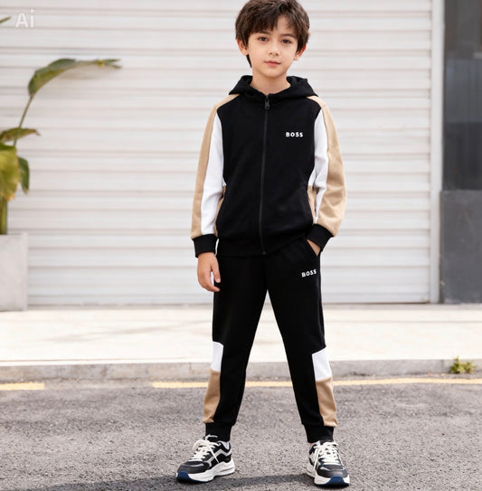 BOSS BOYS BLACK TRACKSUIT J52322/J52290