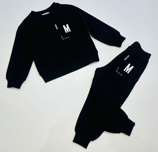 MOSCHINO BABY/TODDLER BLACK MOSCHINO TRACKSUIT MQK039