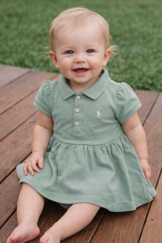 RALPH LAUREN BABY/TODDLER GIRL GREEN DRESS 34961501