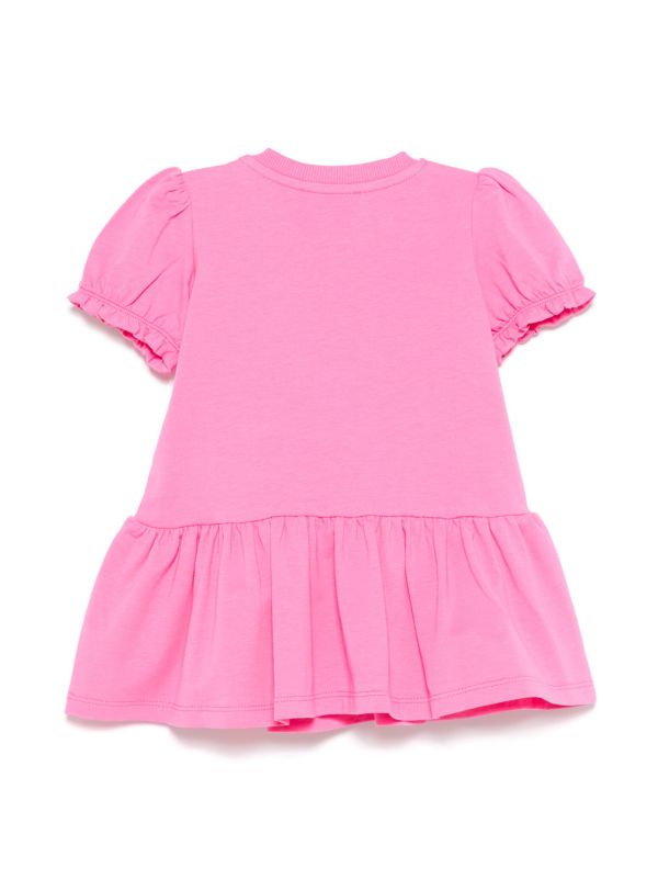 MOSCHINO KIDS BRIGHT PINK BABY/TODDLER DRESS MDV0C7