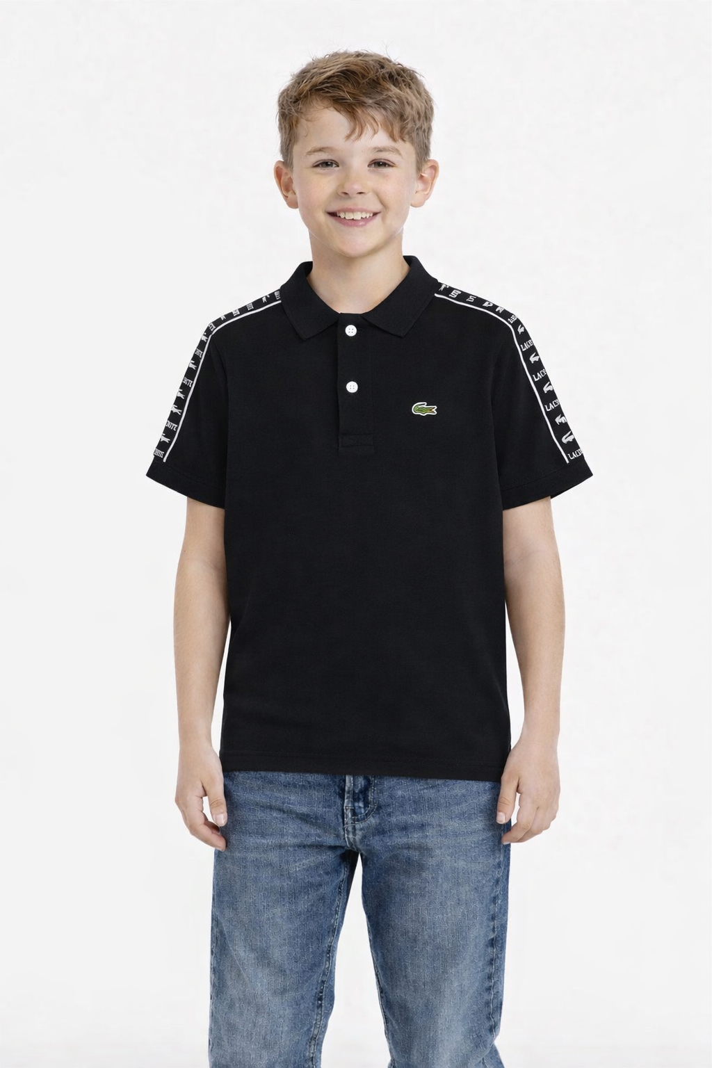 LACOSTE BOYS BLACK POLO 947128
