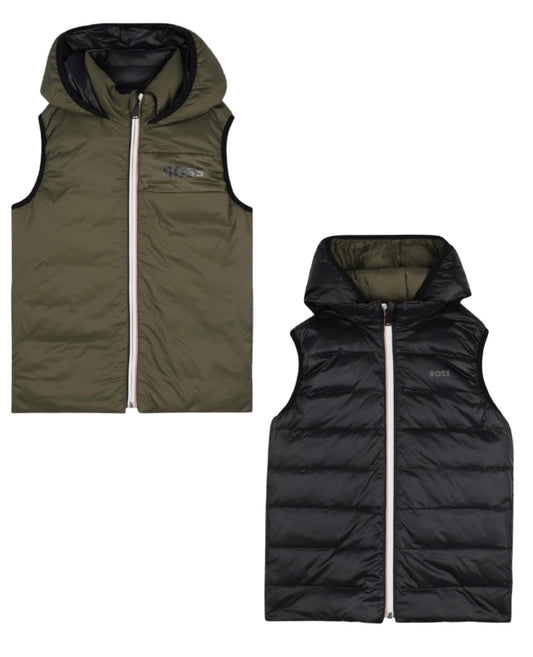 BOSS BOY OLIVE GREEN BODY WARMER/GILET J53436