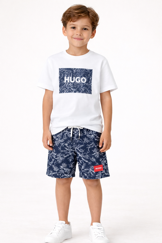 HUGO BOYS T SHIRT & SHORTS SET G01020/G00978