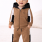 BOSS BABY/TODDLER BLACK/BEIGE TRACKSUIT J52447/J52429